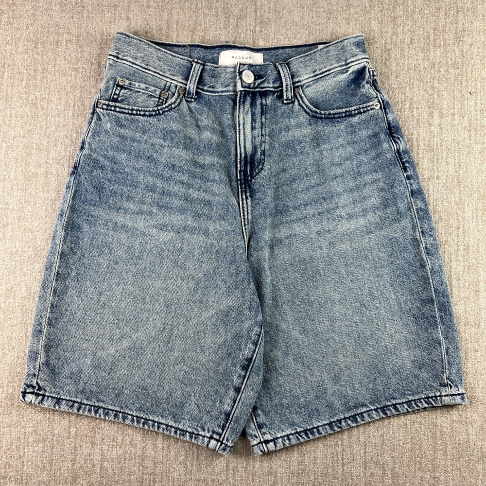 PacSun Baggy Denim Shorts Mens 29 Blue Sun Wash Skater Streetwear Relaxed Y2K